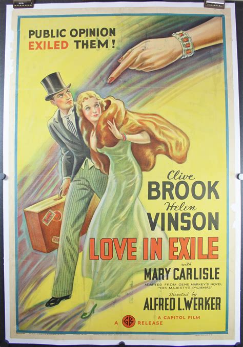 LOVE IN EXILE, Original Vintage Linen Backed Movie Poster