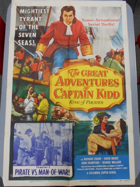 1953 movie poster The Great Adventures of Captain Kidd ...