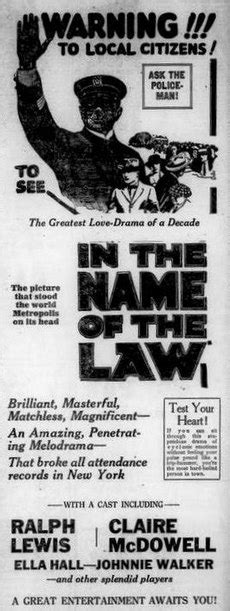 In the Name of the Law (1922 film) - Wikipedia