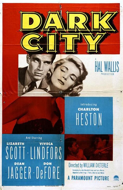 Dark City (1950) - Charlton Heston | Movie Posters | Pinterest