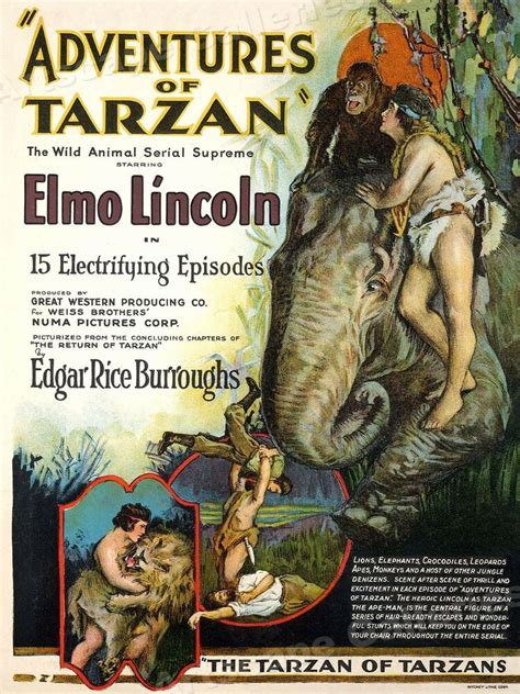 Elmo Lincoln "Adventures of Tarzan" Movie Poster 17x24 | eBay
