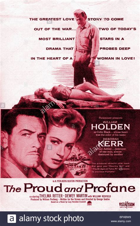 FILM POSTER THE PROUD AND PROFANE (1956 Stock Photo ...